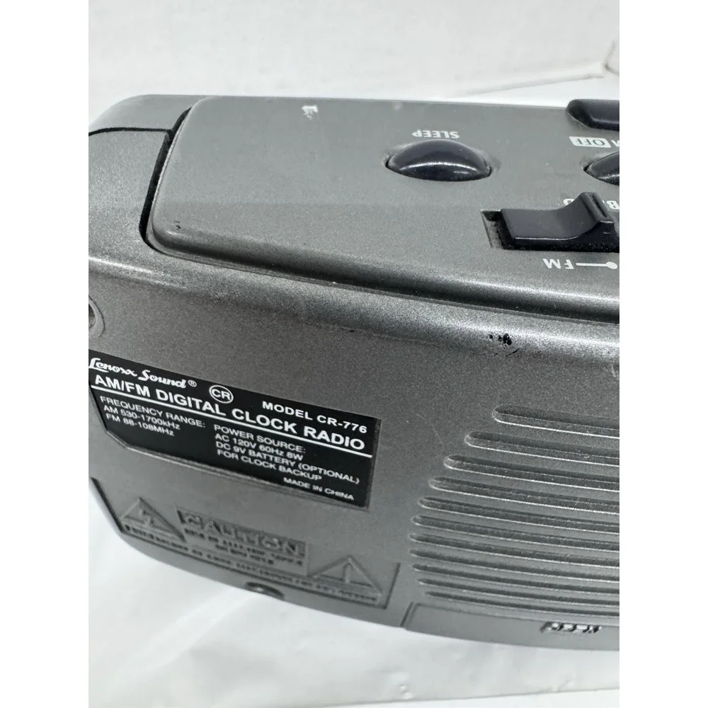 Lenoxx Sound CR-776 AM/FM Digital Clock Radio Alarm‎ Clock Tested Works